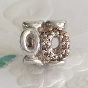 Pandora Circle Of Friends Retired Charm With Cubic Zirconia
